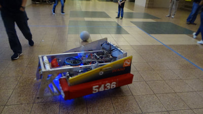 Excaliper Near the FIRST Stronghold Game Ball, Science Fair Demo
